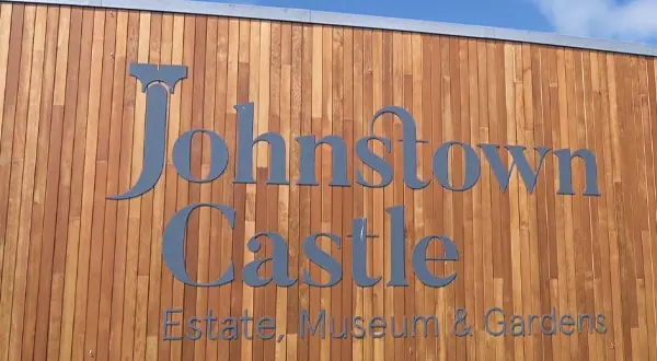An exterior logo at Johnstown Castle.