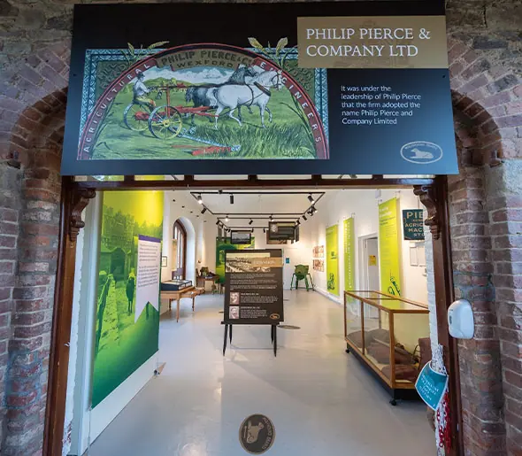 An entrance to a museum