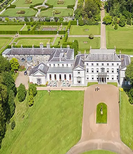 An image of Fota House and surrounding environs from above.